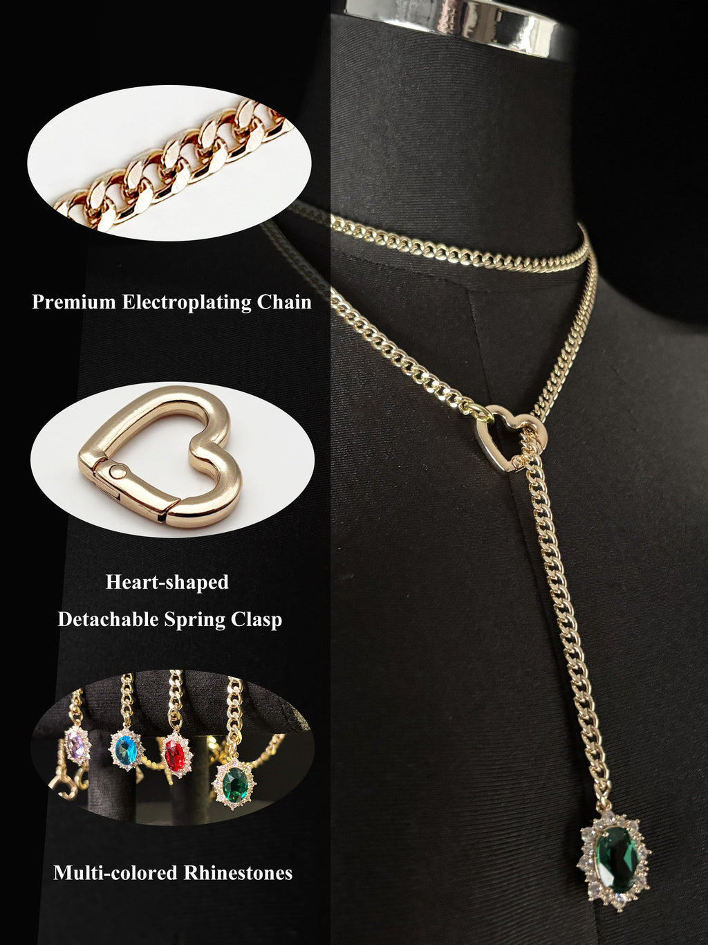 WILDCHOK - Gemstone Charm Loop Choker