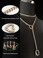 WILDCHOK - Gemstone Charm Loop Choker