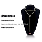 WILDCHOK - Crystal Charm Leather Choker Collar