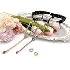 WILDCHOK - Crystal Charm Leather Choker Collar