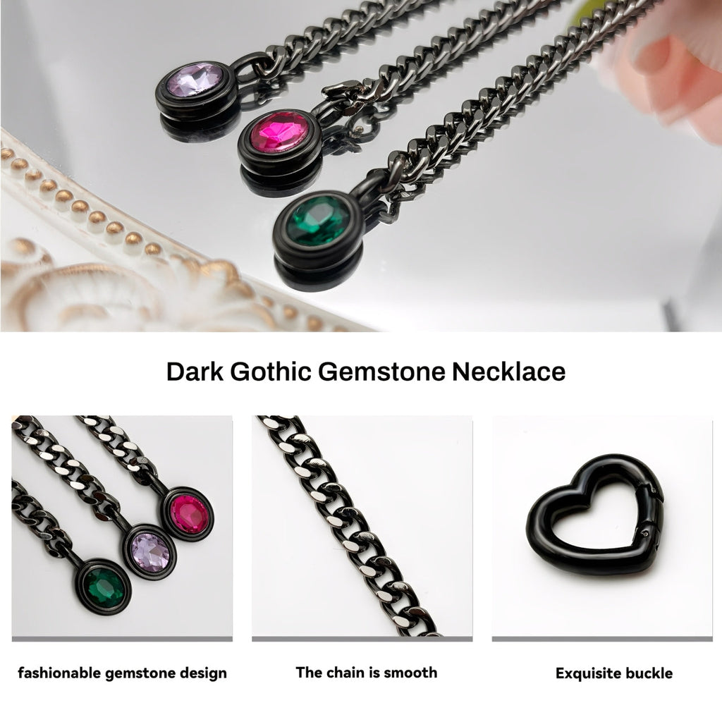 WILDCHOK - Crystal Charm Slip Chain Choker