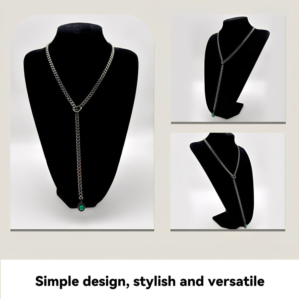 WILDCHOK - Crystal Charm Slip Chain Choker