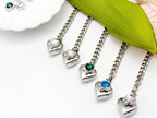 WILDCHOK - Heart Crystal Charm Slip Chain Choker