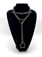 WILDCHOK - Heart Slip Chain Leather Choker Collar
