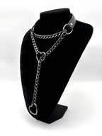 WILDCHOK - Heart Slip Chain Leather Choker Collar