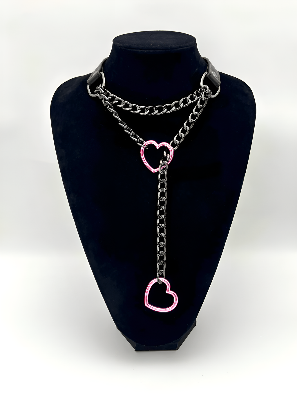 WILDCHOK - Heart Slip Chain Leather Choker Collar