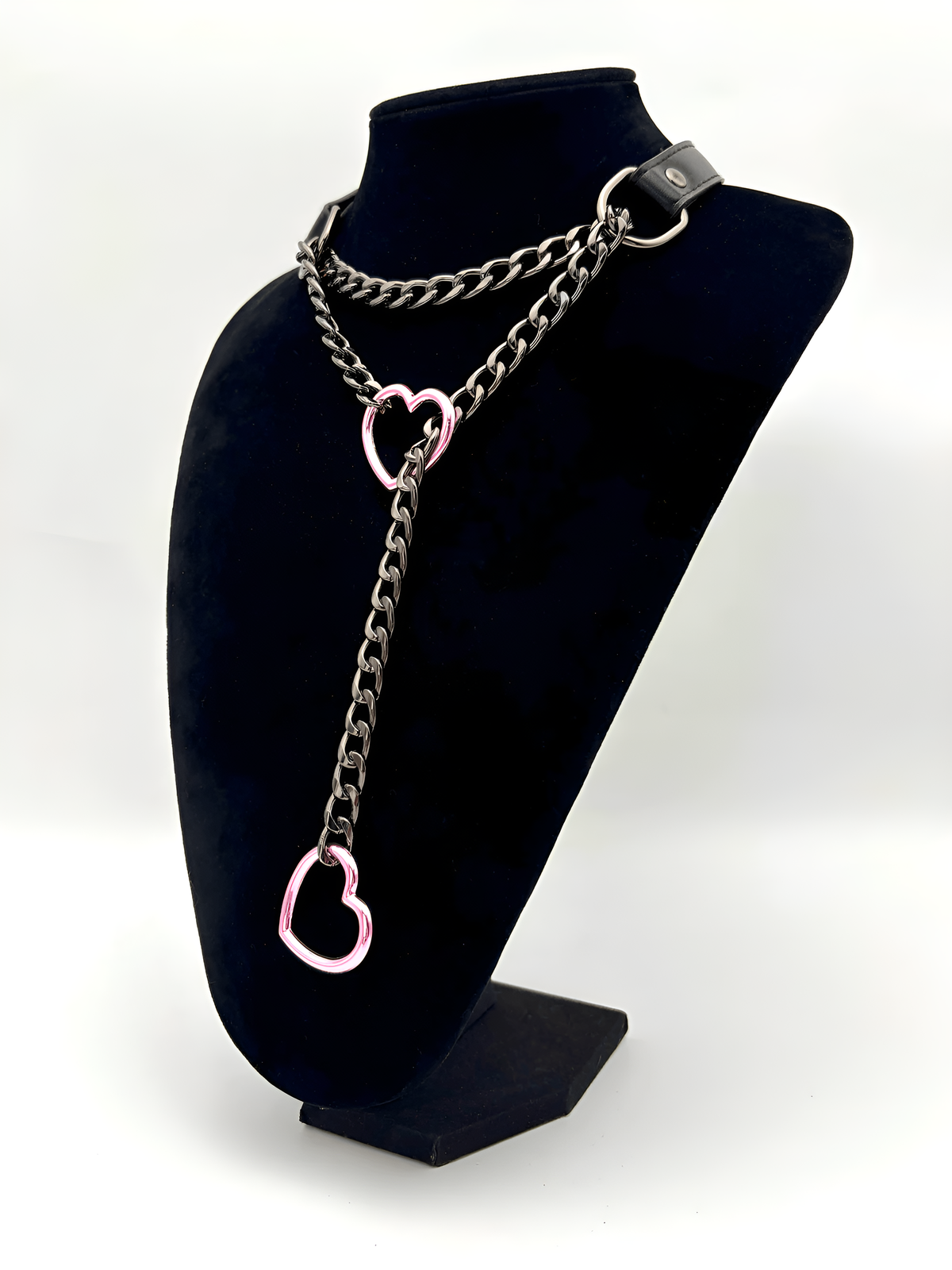 WILDCHOK - Heart Slip Chain Leather Choker Collar