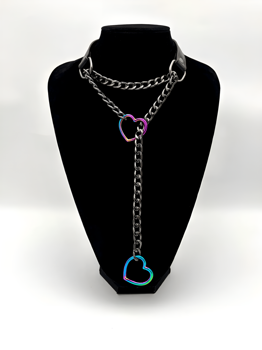 WILDCHOK - Heart Slip Chain Leather Choker Collar