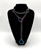 WILDCHOK - Heart Slip Chain Leather Choker Collar