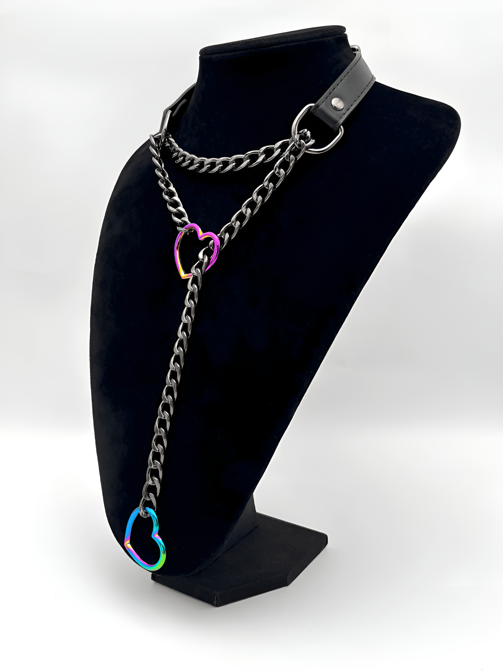 WILDCHOK - Heart Slip Chain Leather Choker Collar