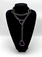 WILDCHOK - Heart Slip Chain Leather Choker Collar