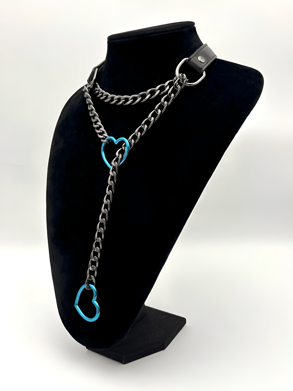 WILDCHOK - Heart Slip Chain Leather Choker Collar