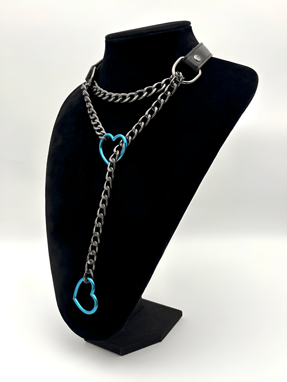 WILDCHOK - Heart Slip Chain Leather Choker Collar