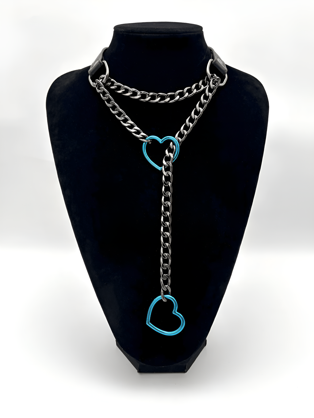 WILDCHOK - Heart Slip Chain Leather Choker Collar