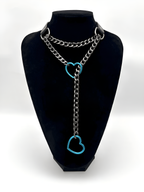 WILDCHOK - Heart Slip Chain Leather Choker Collar