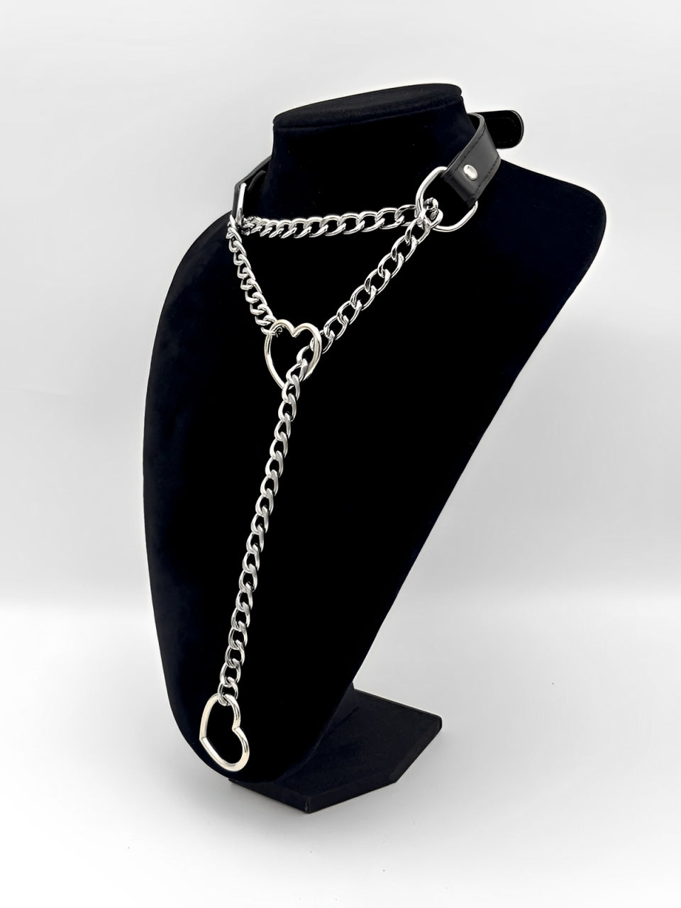 WILDCHOK - Heart Slip Chain Leather Choker Collar