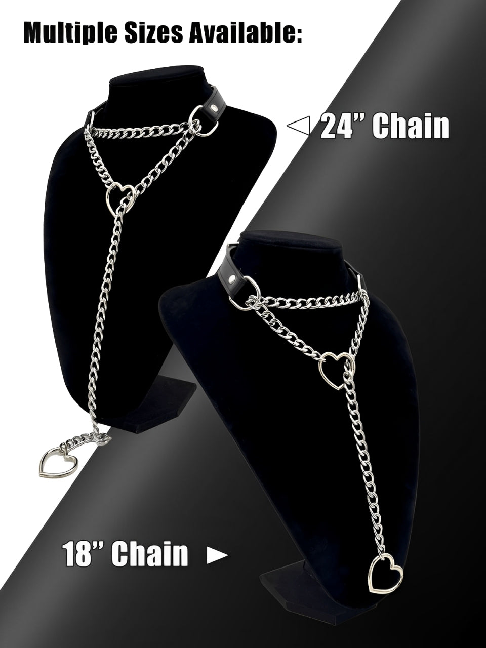 WILDCHOK - Heart Slip Chain Leather Choker Collar