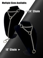 WILDCHOK - Heart Slip Chain Leather Choker Collar