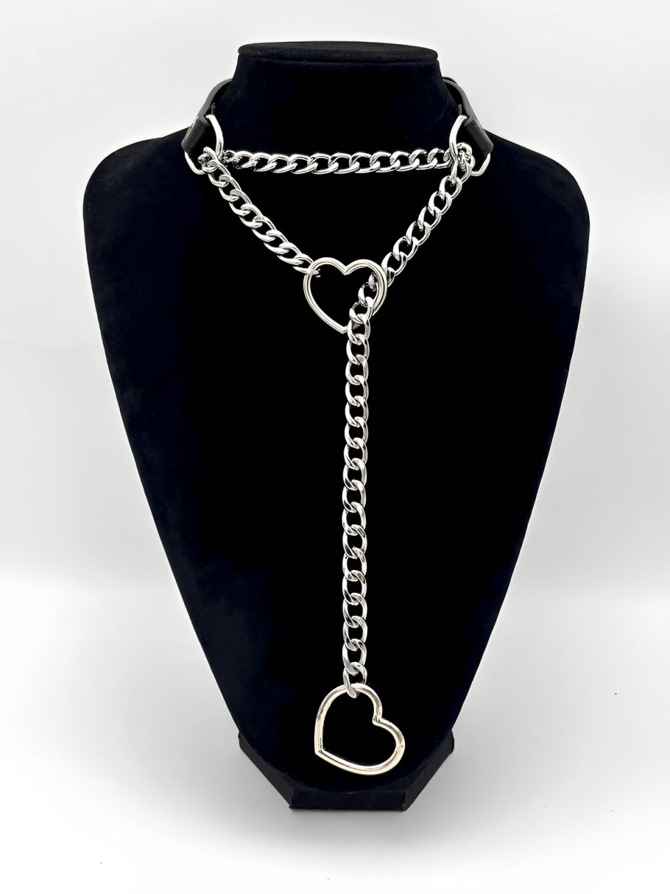 WILDCHOK - Heart Slip Chain Leather Choker Collar