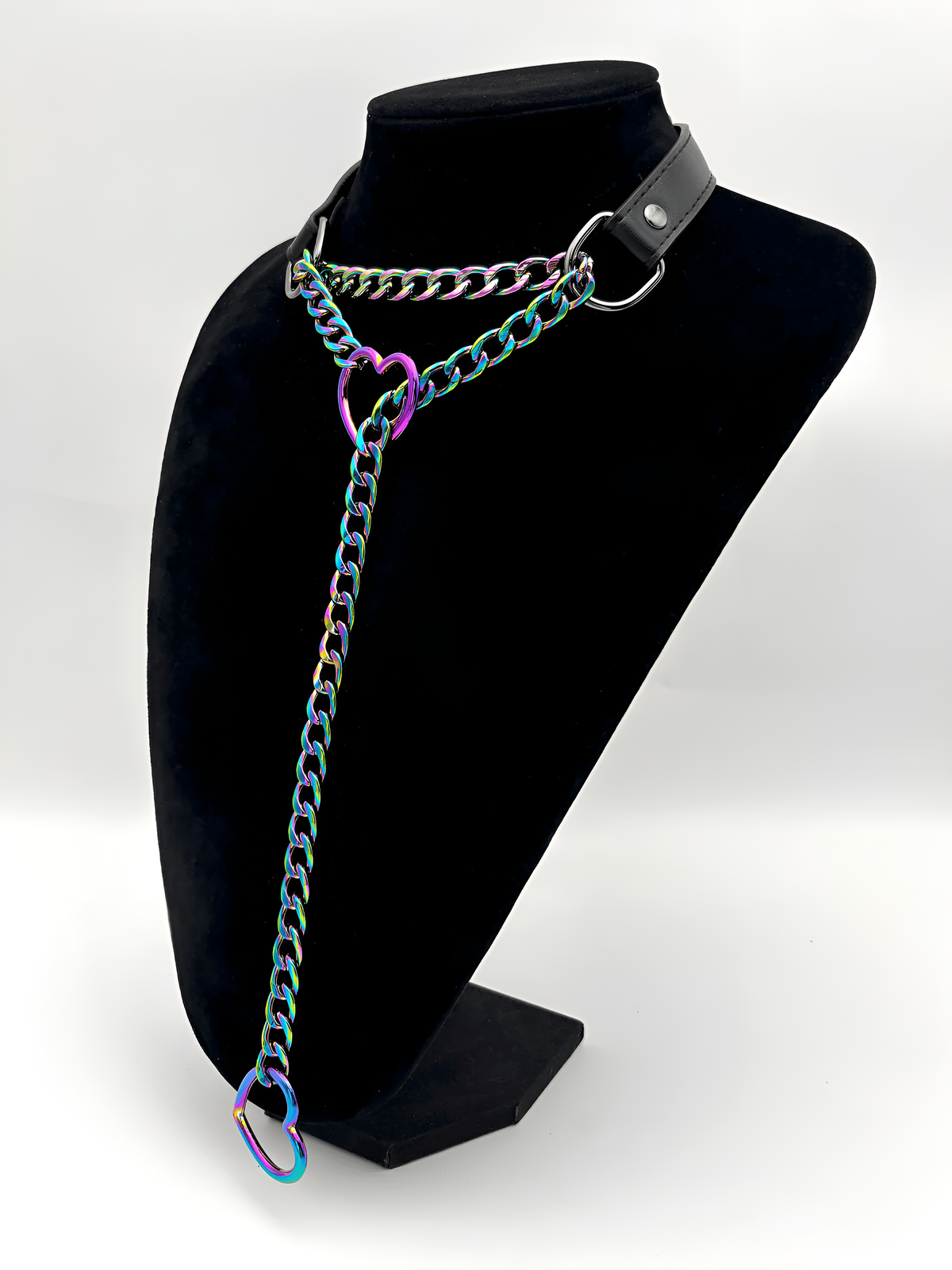 WILDCHOK - Heart Slip Chain Leather Choker Collar