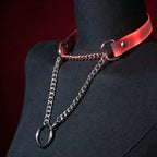 WILDCHOK Thermochromic Color‑Changing PU Choker with Double Chain O‑Ring Detail