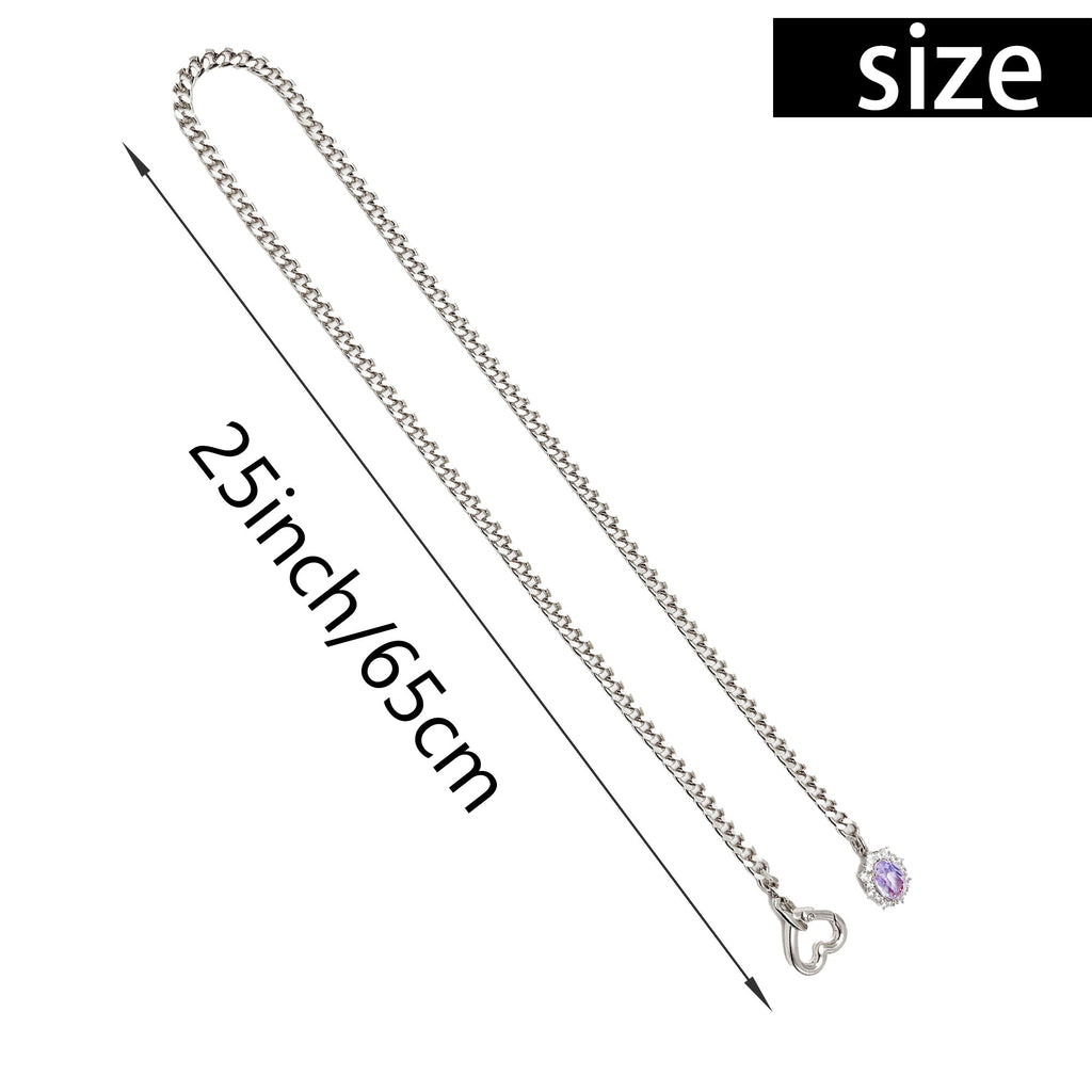 WILDCHOK - Gemstone Charm Slip Chain Choker