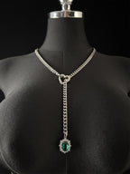 WILDCHOK - Gemstone Charm Slip Chain Choker