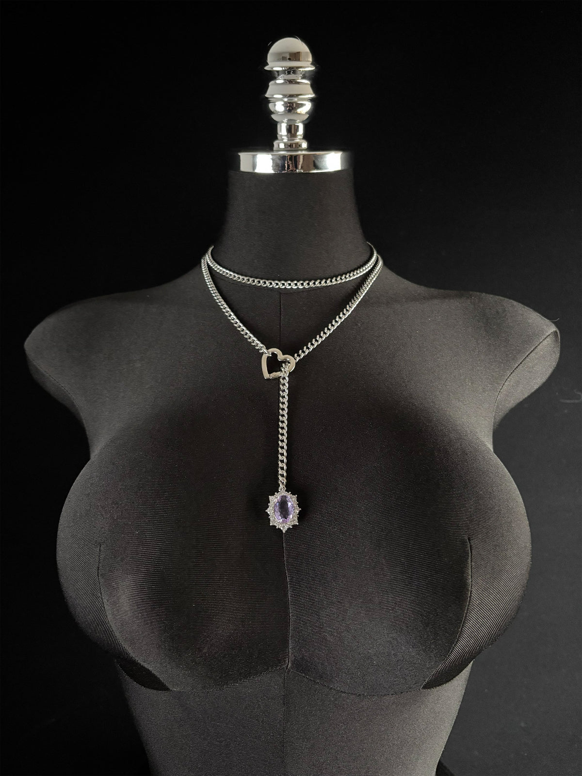 WILDCHOK - Gemstone Charm Loop Choker