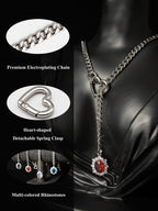 WILDCHOK - Gemstone Charm Slip Chain Choker
