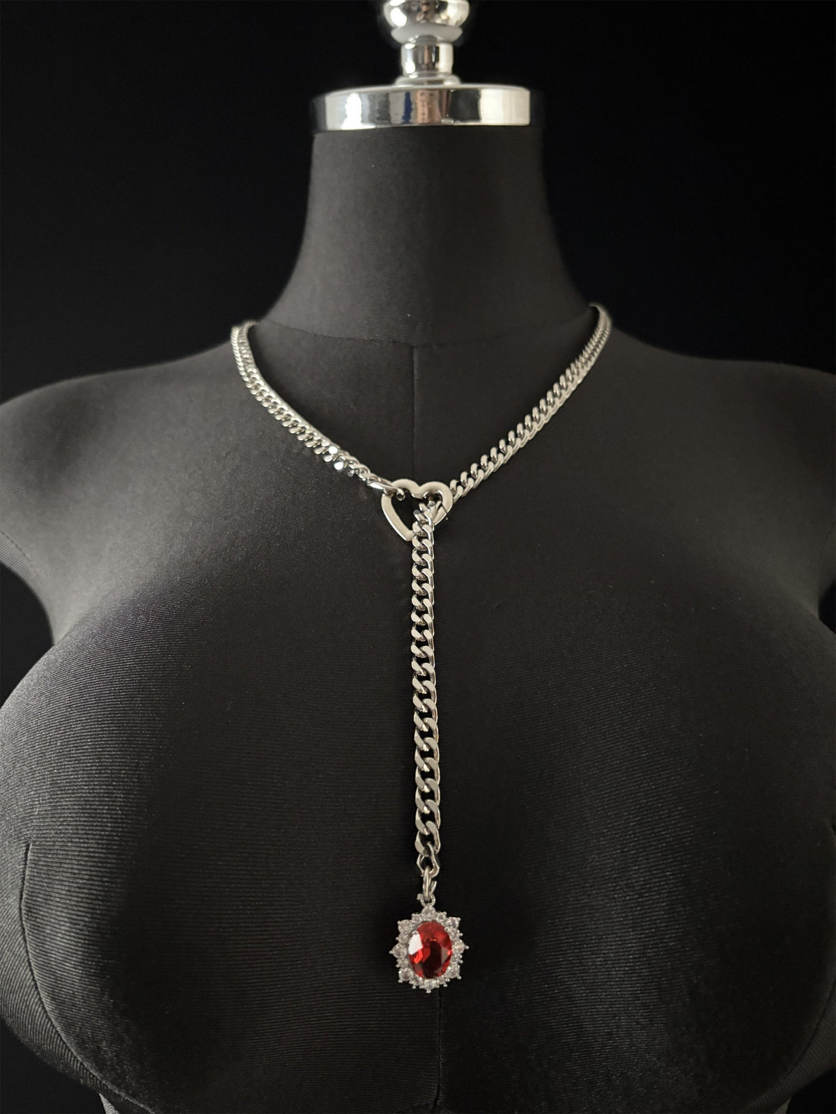 WILDCHOK - Gemstone Charm Slip Chain Choker