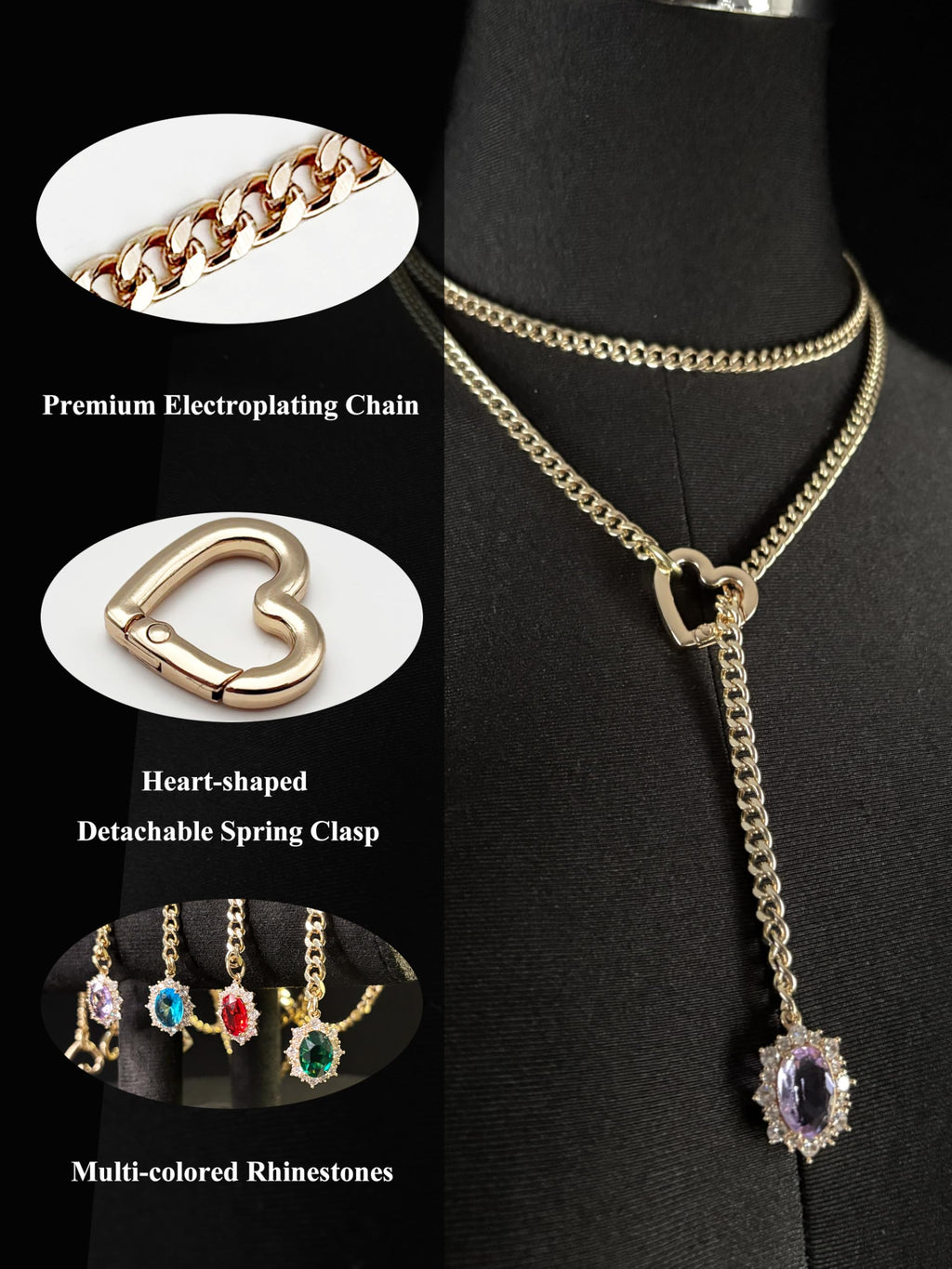 WILDCHOK - Gemstone Charm Loop Choker