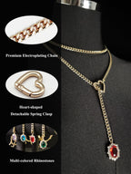 WILDCHOK - Gemstone Charm Loop Choker