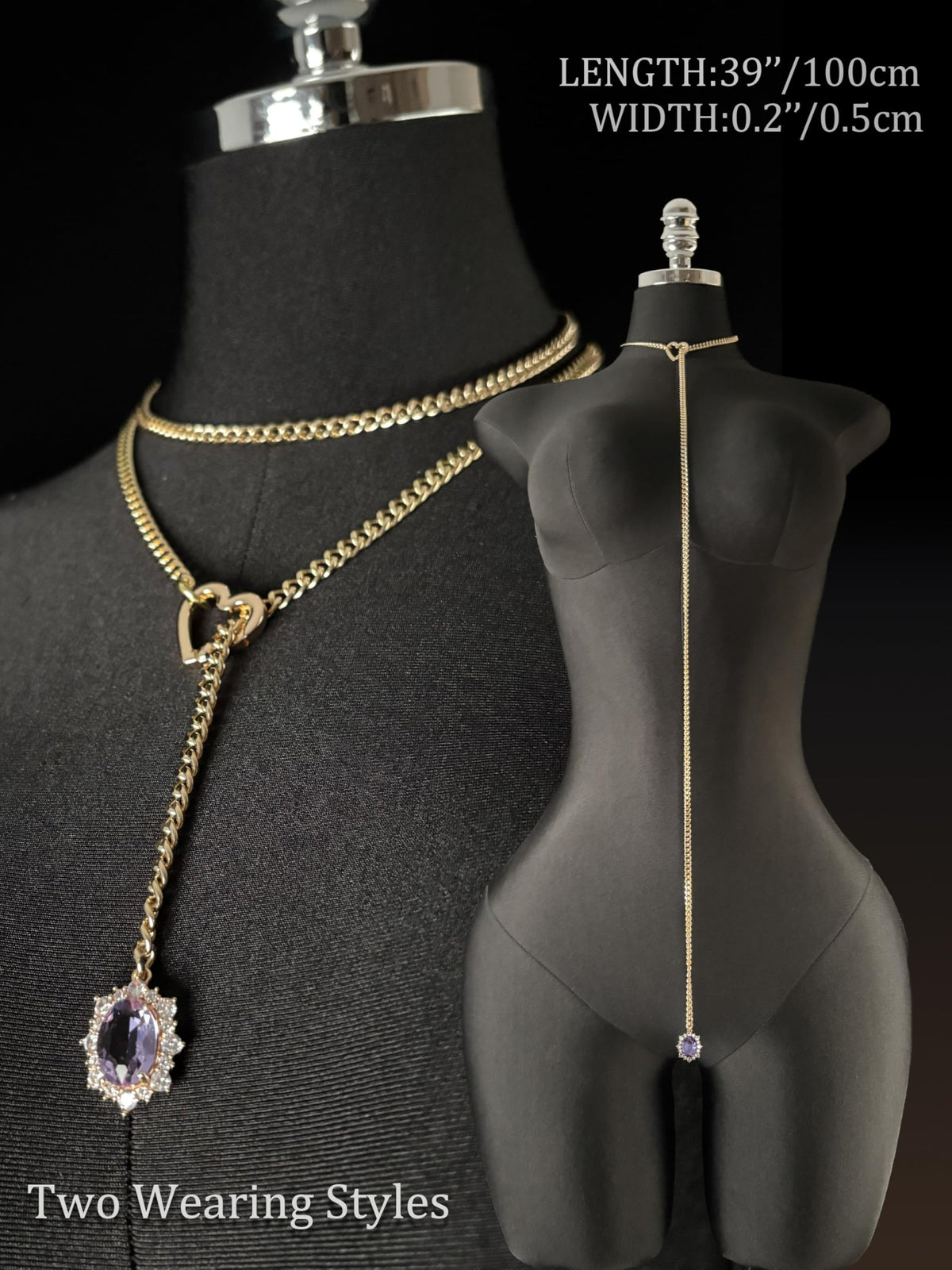 WILDCHOK - Gemstone Charm Loop Choker