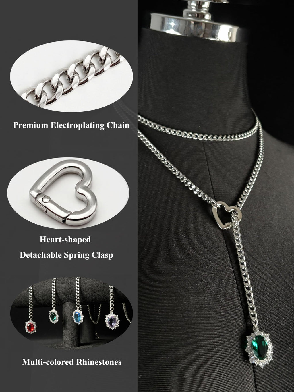WILDCHOK - Gemstone Charm Loop Choker