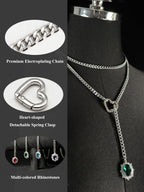 WILDCHOK - Gemstone Charm Loop Choker
