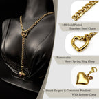 WILDCHOK - Heart Crystal Clasp Slip Chain Choker