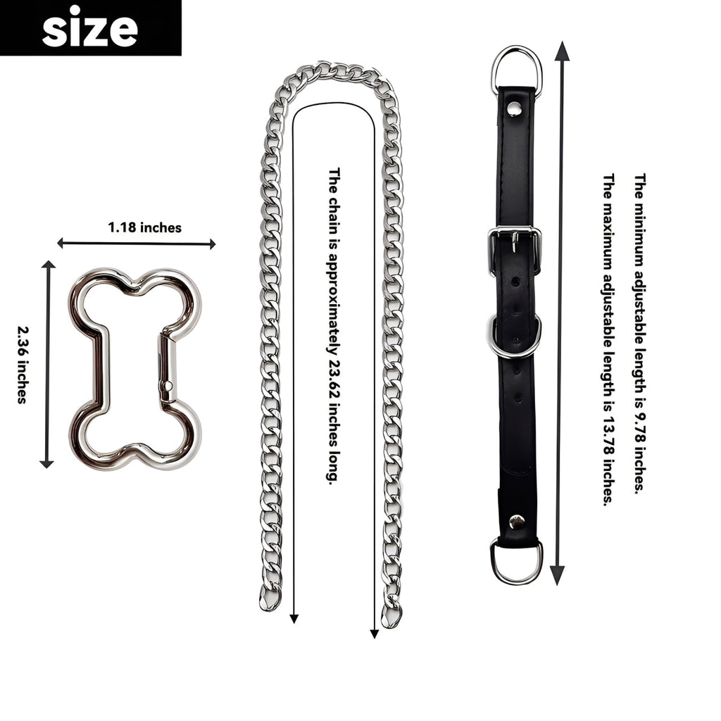 WILDCHOK - Bone Slip Chain Leather Choker Collar