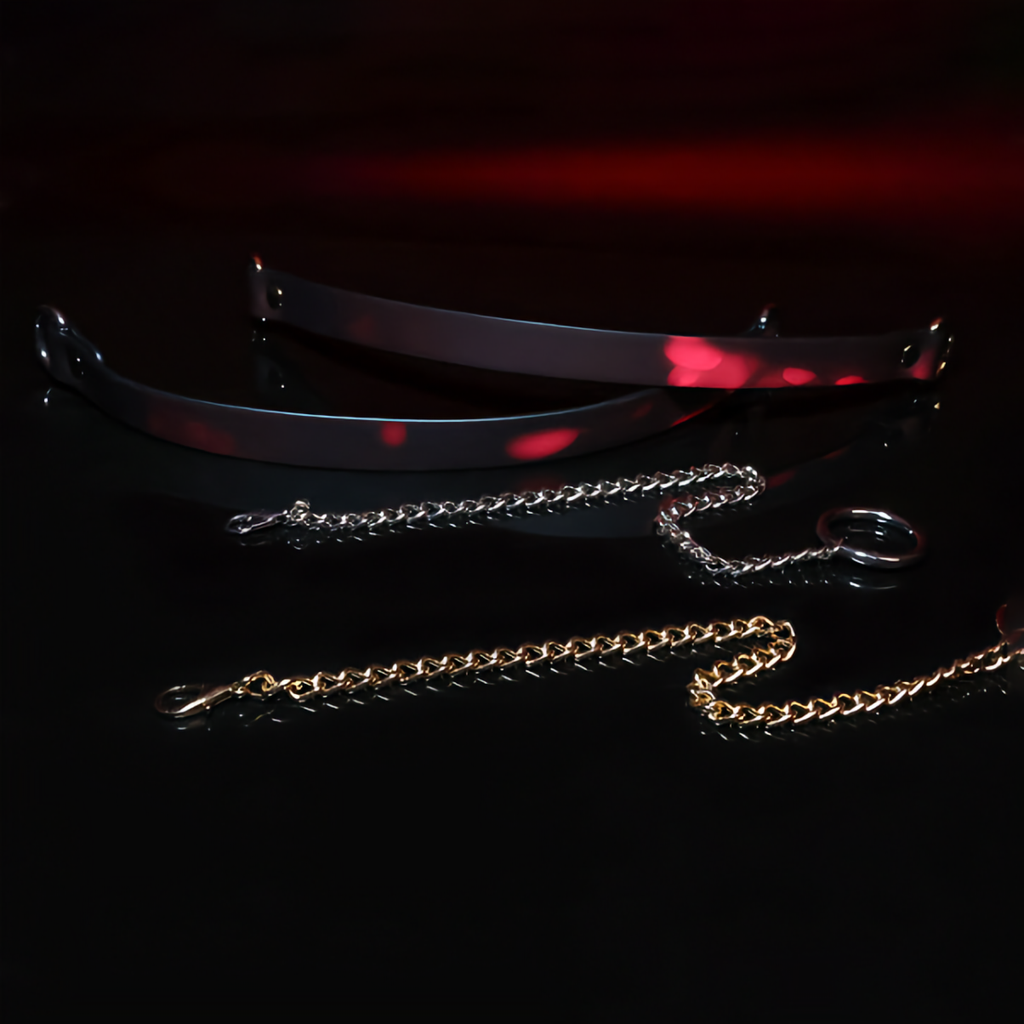 WILDCHOK Thermochromic Color‑Changing PU Choker with Double Chain O‑Ring Detail