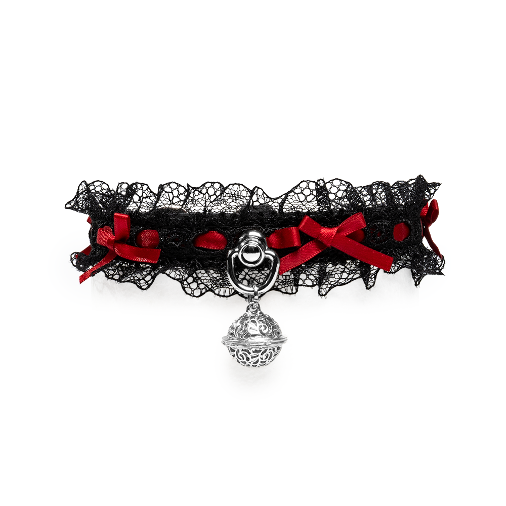Black/Red Lace Bell Choker